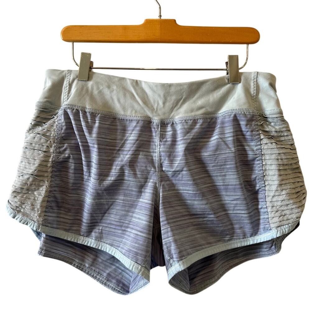 Lululemon Run Bright at Night Shorts Twisted Stripe Caspian Blue 10